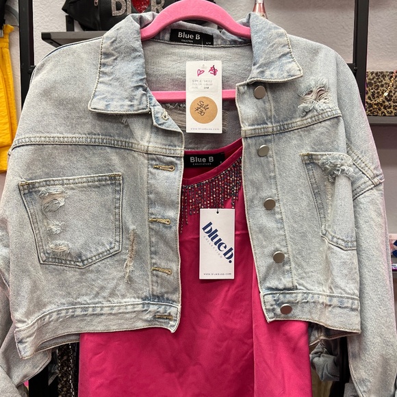 Blue B Brand Rhinestone Denim Jackets - Picture 1 of 2